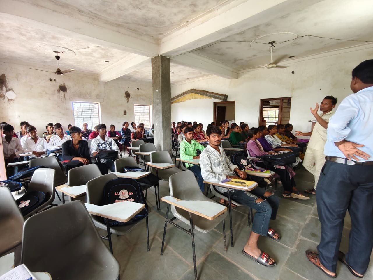 Faculty member addressing students